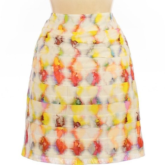 Ann Taylor Petite Colorful Watercolor Skirt - Picture 1 of 5